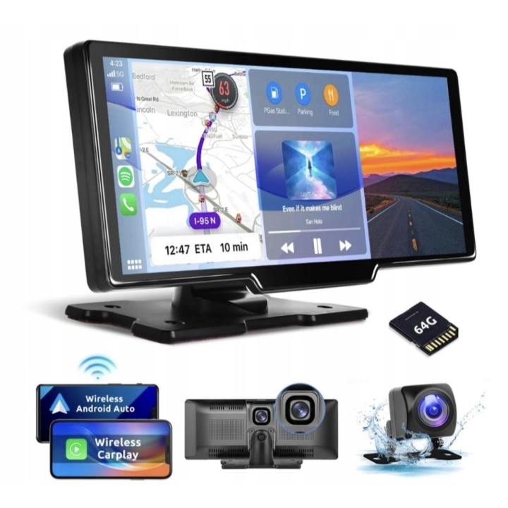 GearMotion A3073POL — 9.3" przenośny ekran CarPlay/Android Auto