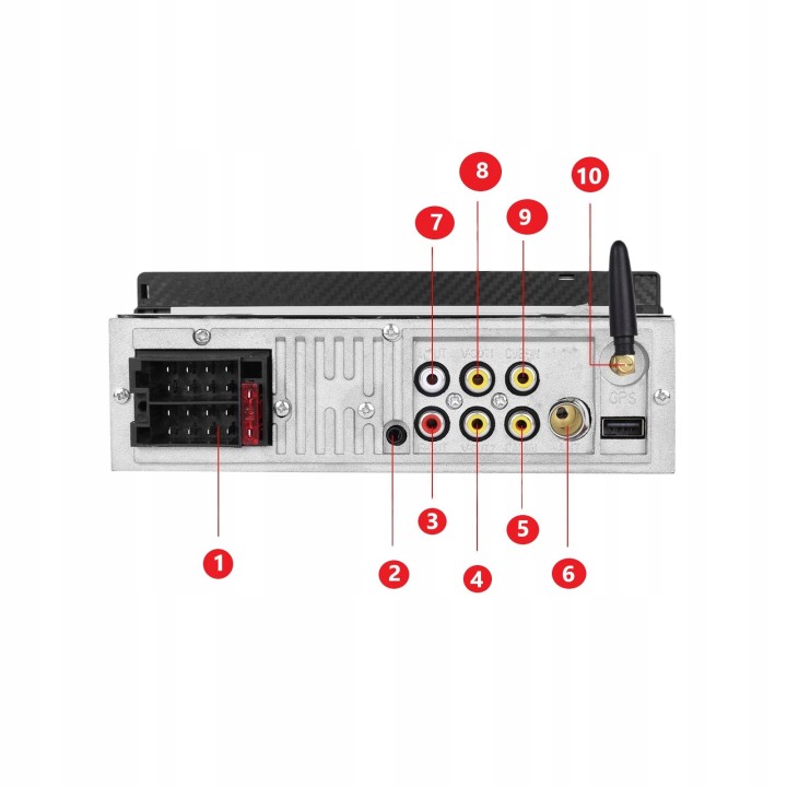 GearMotion A3445 — 6.86" 1‑DIN z bezprzewodowym CarPlay/Android Auto + kamera