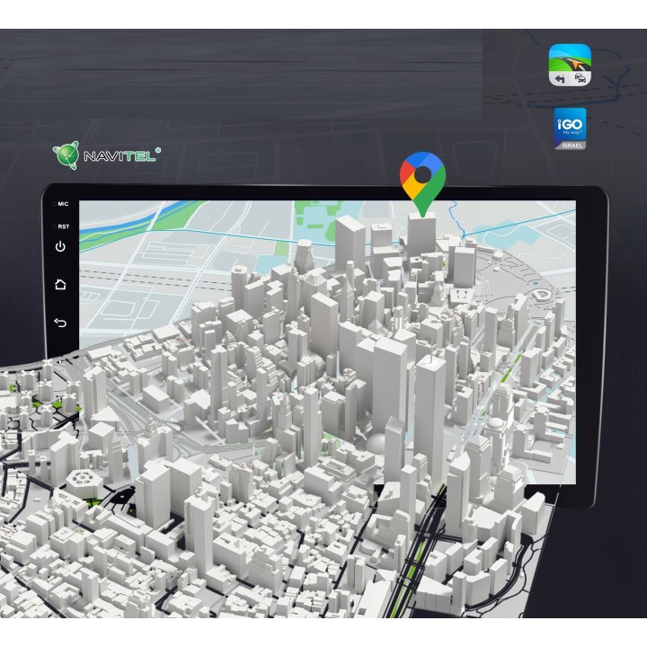 GearMotion A3453 — 9" 4+64 GB stacja 2‑DIN z CarPlay/Android Auto + kamera